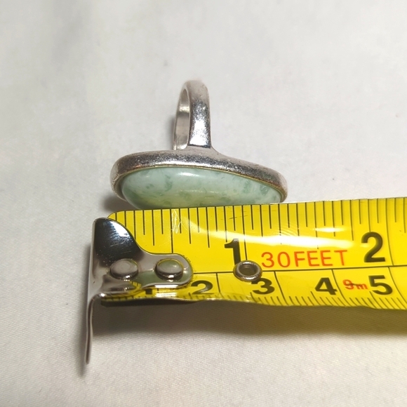 Natural Gemstone Ring Silver Band Size 8 - Picture 4 of 6